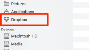 macOS Finder 中的 Dropbox 文件夹
