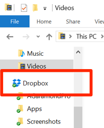 Windows 文件资源管理器中的 Dropbox 文件夹