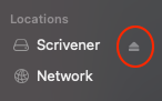 弹出 Scrivener 磁盘映像