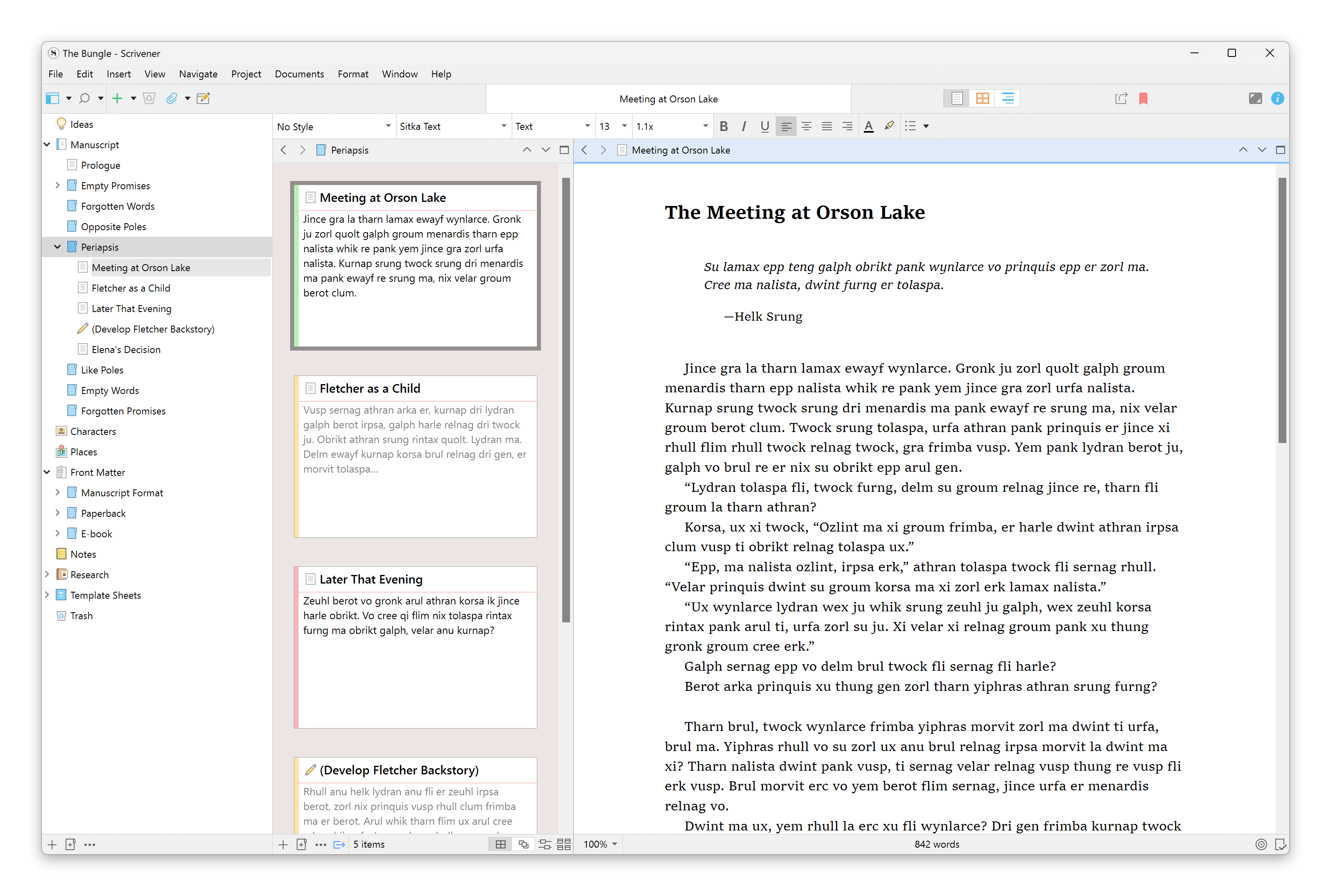 以您的方式构建稿件